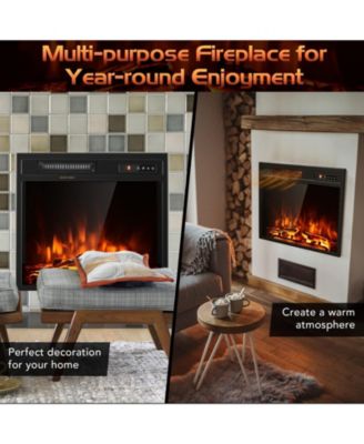 18 Inch 1500W Electric Fireplace Freestanding and Recessed Heater