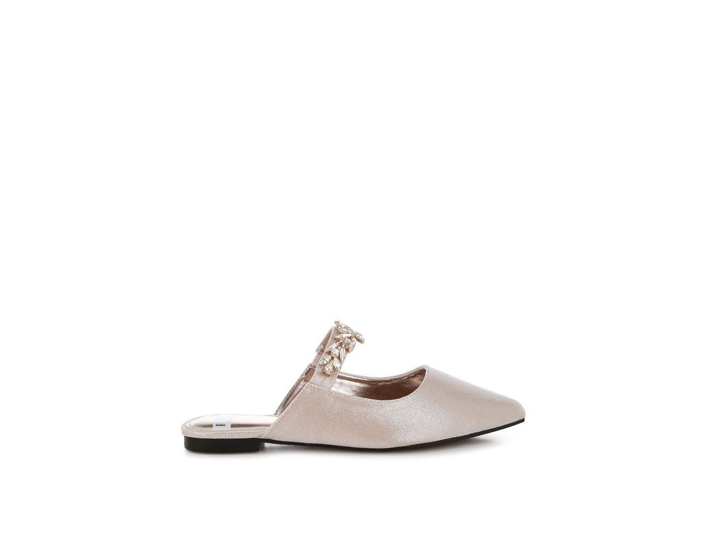 Женские сабо Rag & Co Magnum Diamante Strap Glitter Mules, цвет: Бежевый — фото 1