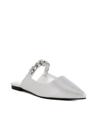 Magnum Diamante Strap Glitter Mules