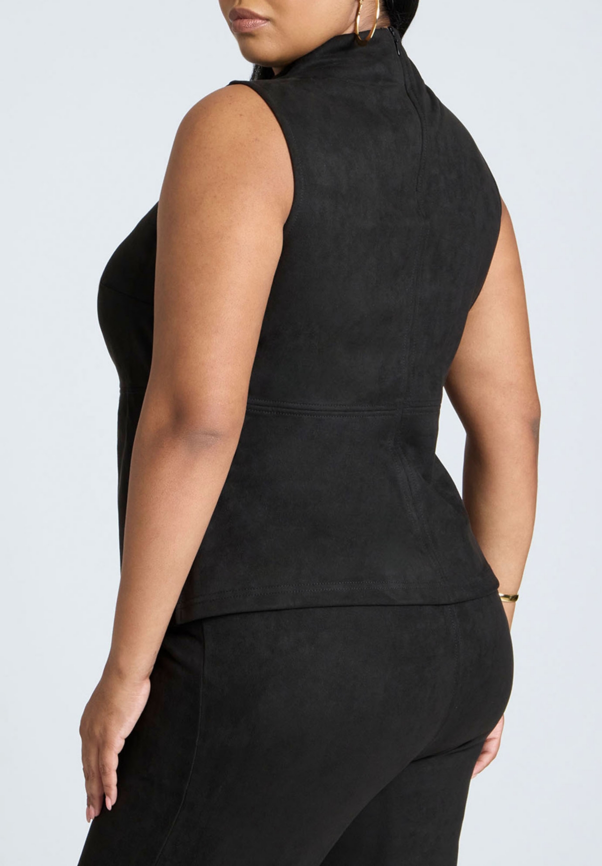 Eloquii Plus Size Faux Suede Sleeveless Top
