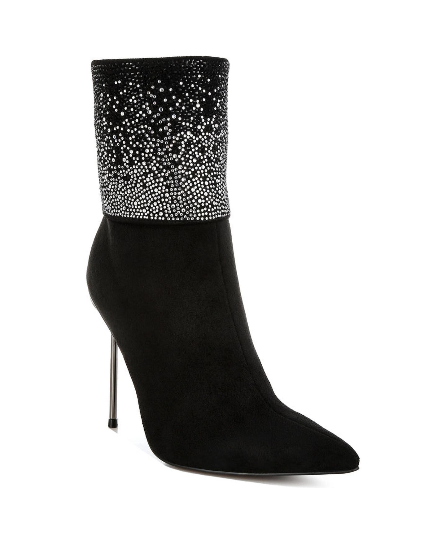 Женские ботинки London Rag Podstar Rhinestones Embellished Foldover, цвет: Чёрный — фото 2
