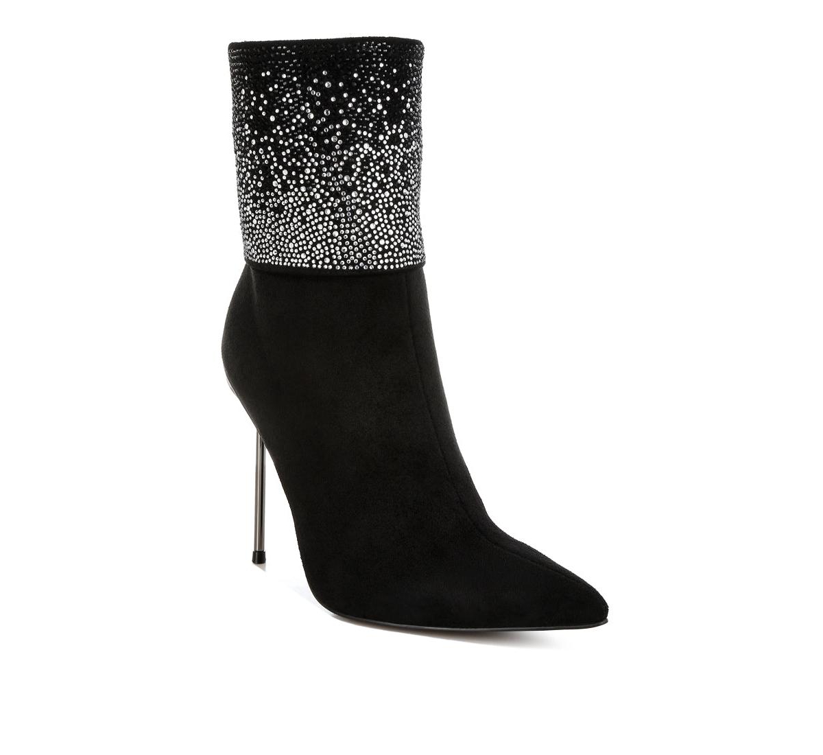 London Rag Podstar Rhinestones Embellished Foldover Boots
