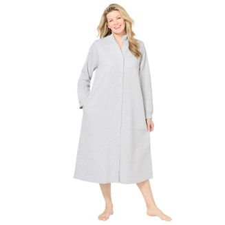 Only Neccessities Women's Plus Size Fleece Snap-Front Robe - Macy's