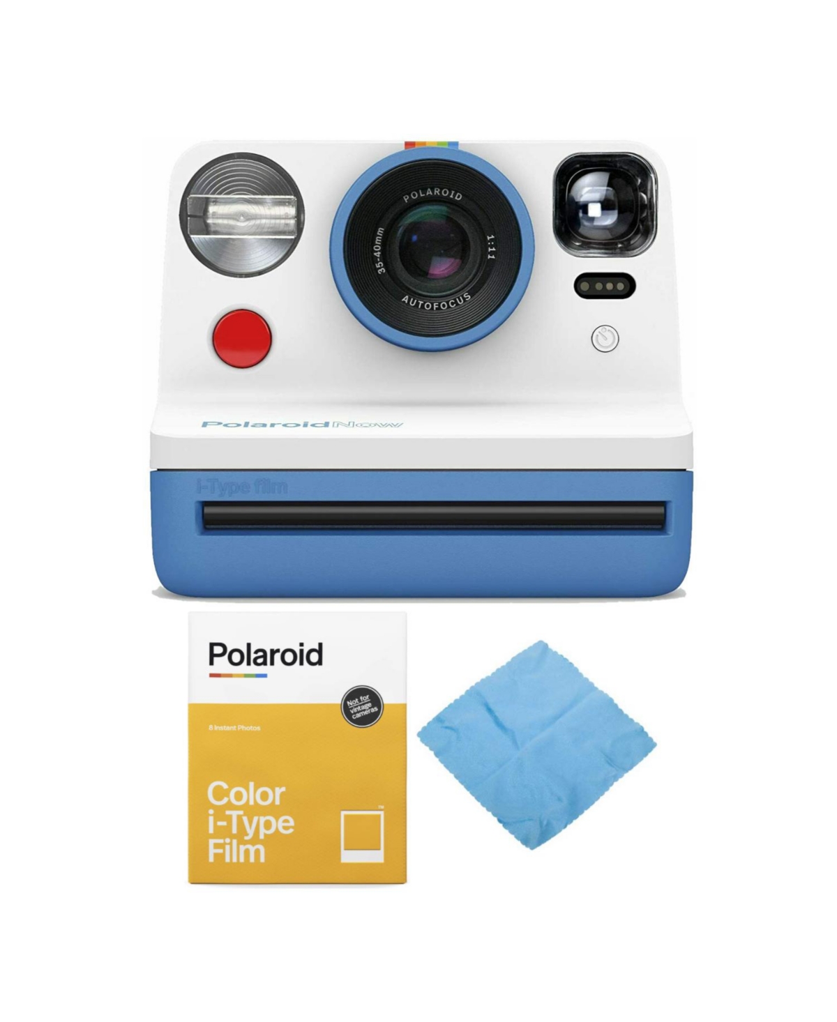 Polaroid Originals Now Viewfinder i-Type Instant Camera (Blue) Bundle with Film