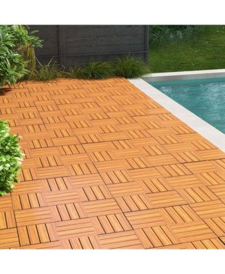 36 PCS Interlocking Deck Tiles Anti-slip Floor Tiles for Poolside All Weather