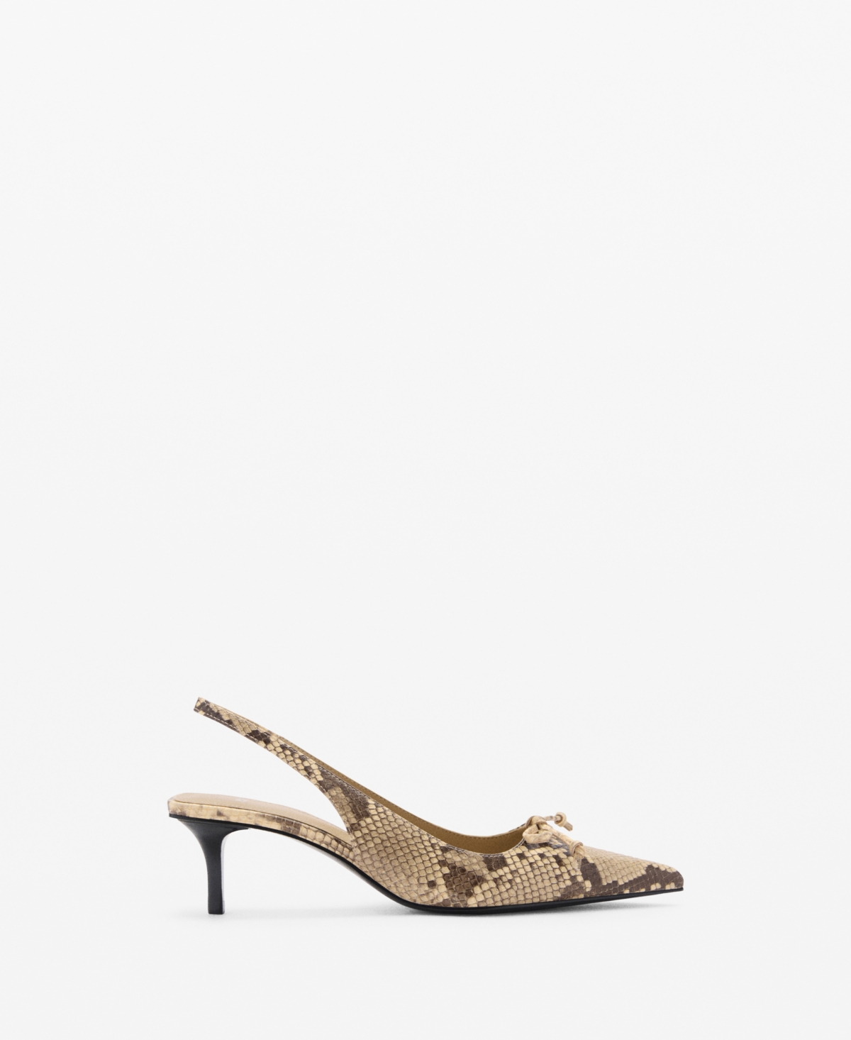 Mango Women's Snake-Effect Kitten Shoes