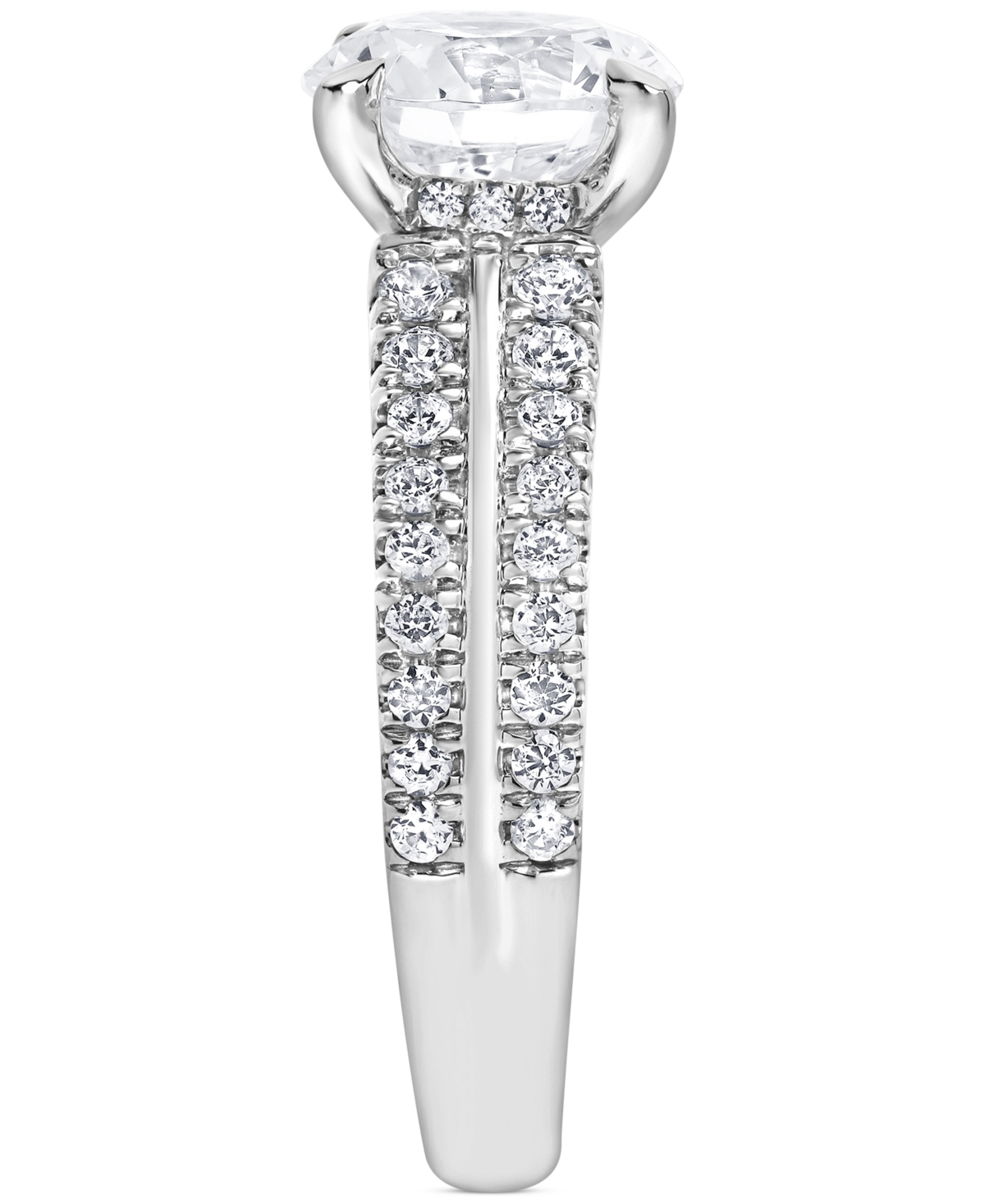 Badgley Mischka Igi Certified Lab Grown Two-row Diamond Engagement Ring (3 Ct. T.w.) In 14k Yellow, White Or Rose Go In White Gold