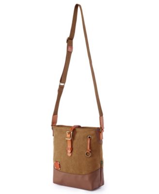 TSD Brand Redwood Canvas Crossbody Bag