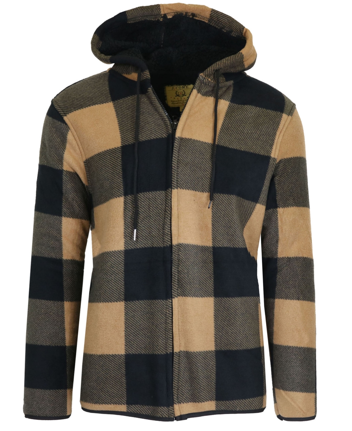 Galaxy By Harvic Men's Modern Fit Heavyweight Polar Fleece Plaid Hoodie with Sherpa Lining