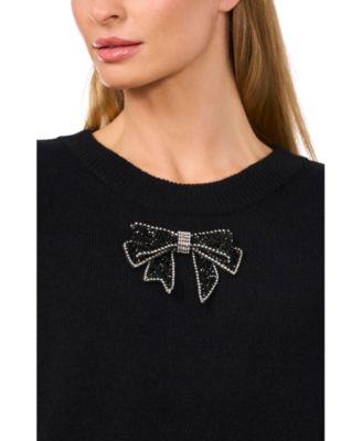 Women's Ribbon Bow Crew Neck Sweater