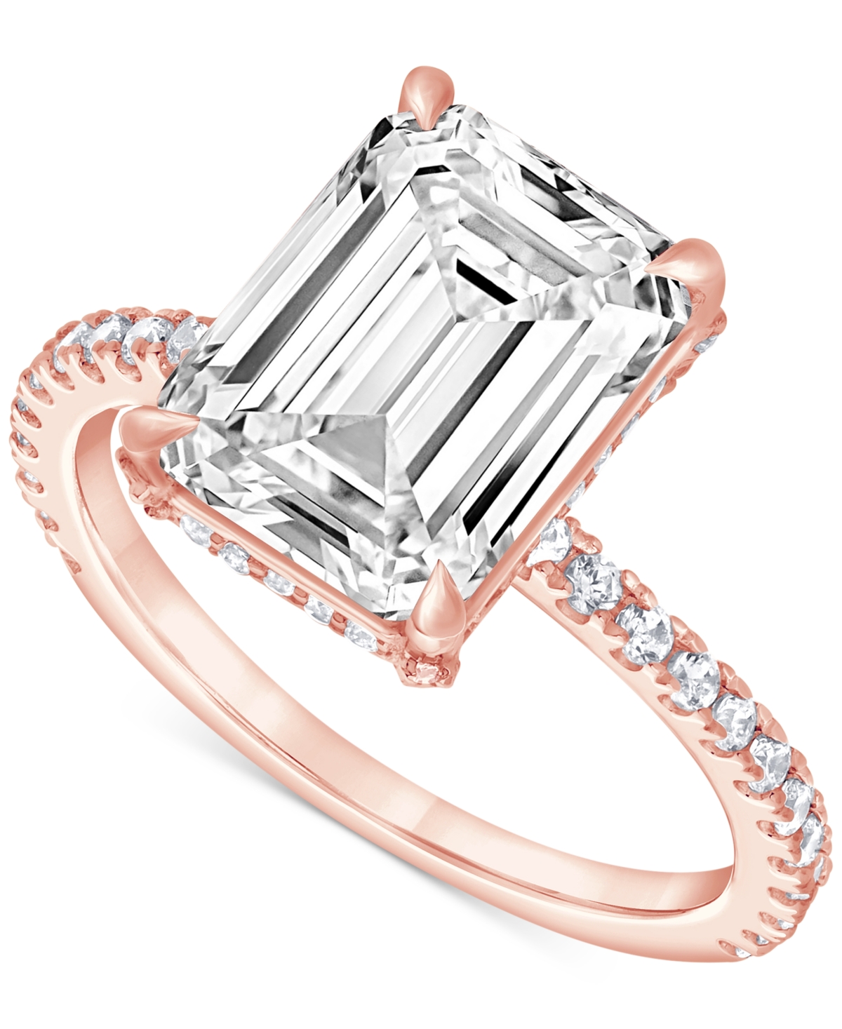 Badgley Mischka Igi Certified Lab Grown Diamond Emerald-cut Engagement Ring (5-1/2 Ct. T.w.) In 14k White, Yellow Or In Rose Gold