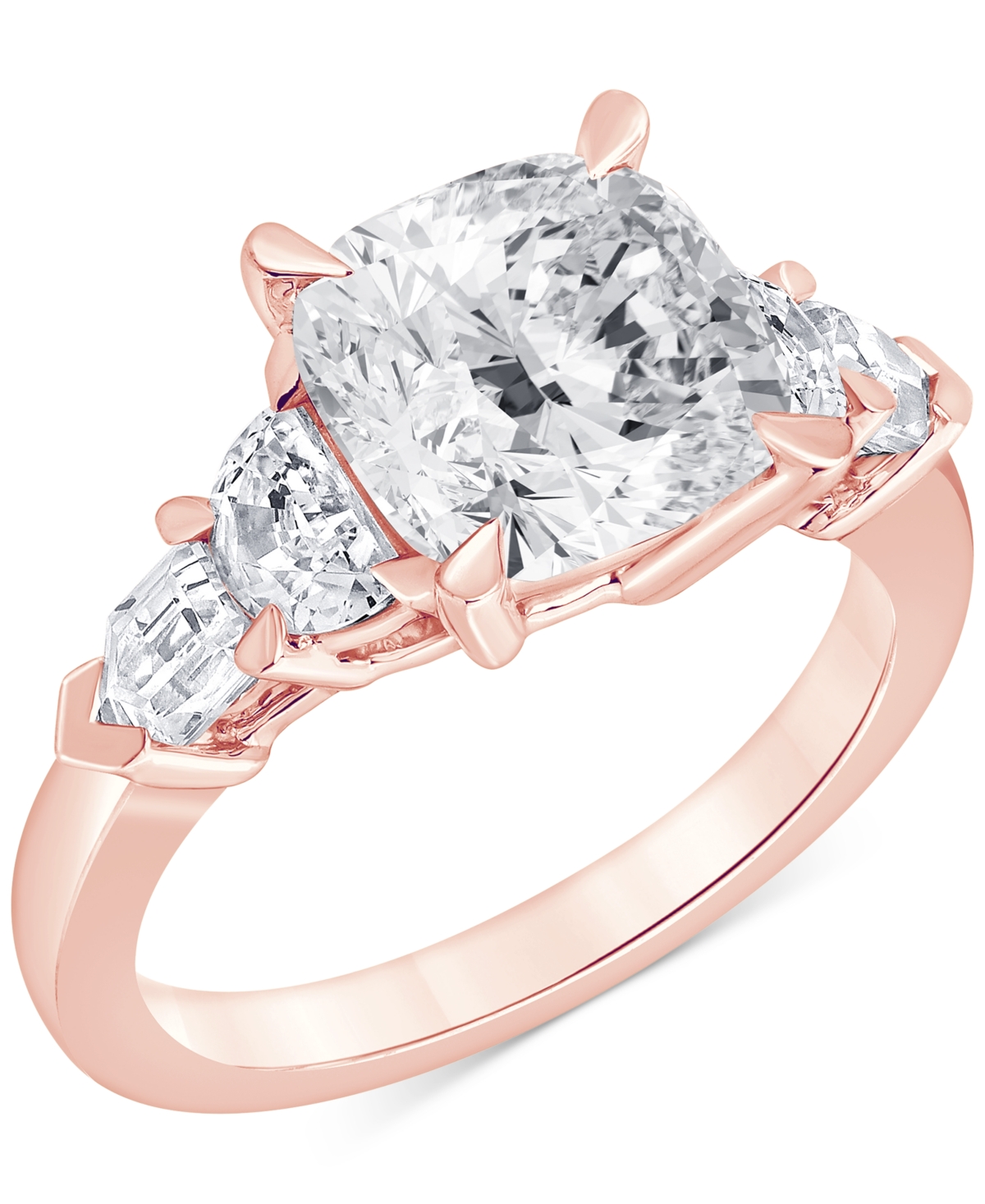 BADGLEY MISCHKA IGI CERTIFIED LAB GROWN DIAMOND CUSHION-CUT FIVE STONE ENGAGEMENT RING (3-3/4 CT. T.W.) IN 14K WHITE 