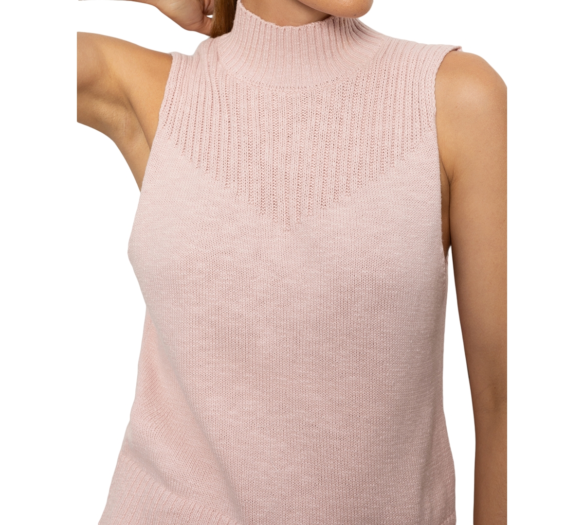 Sanctuary Cotton Turtleneck Sweater Tank In Rosewood