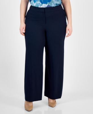Plus Size Mid-Rise Wide-Leg Pants