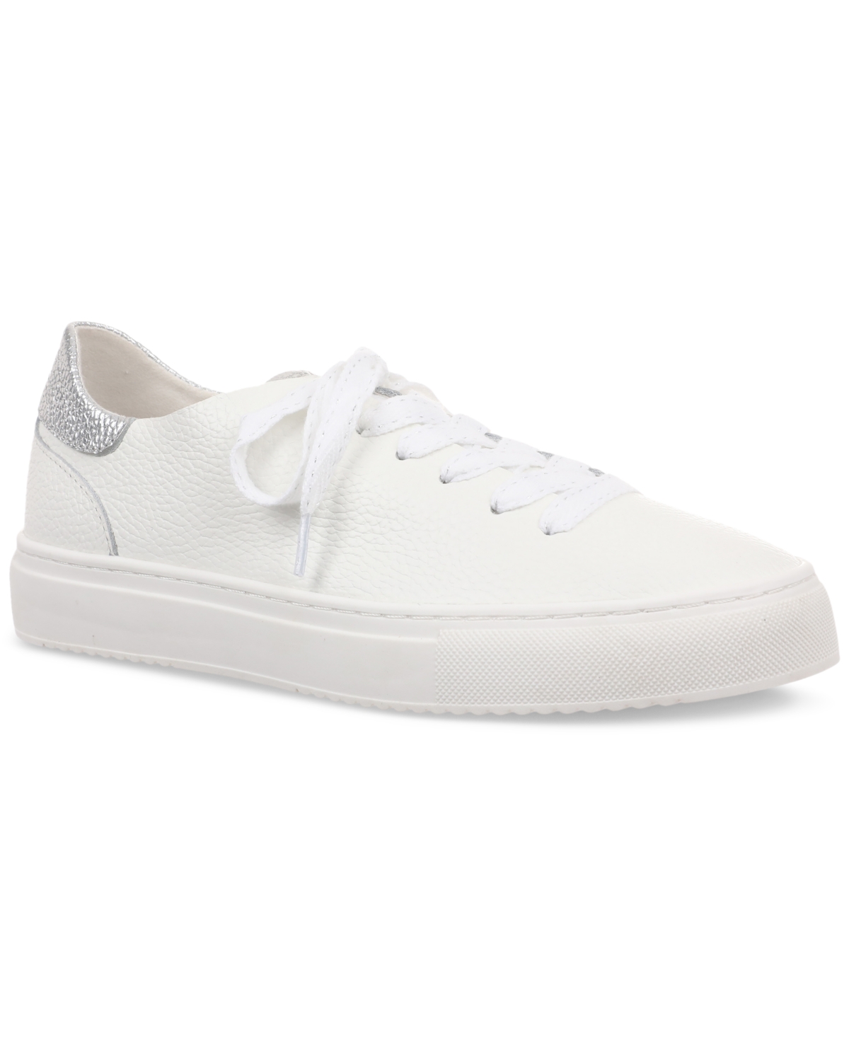 On 34th Women's Parkss Lace-up Sneakers, Exclusively At Macy's In White,silver
