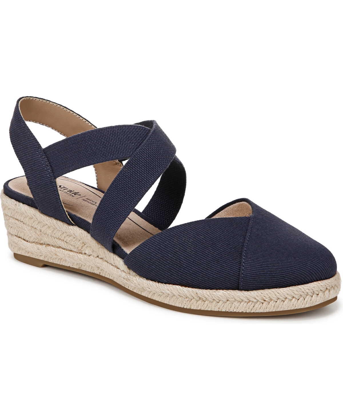 Shop Lifestride Women's Kimball Wedge Espadrilles In Lux Navy Canvas Fabric
