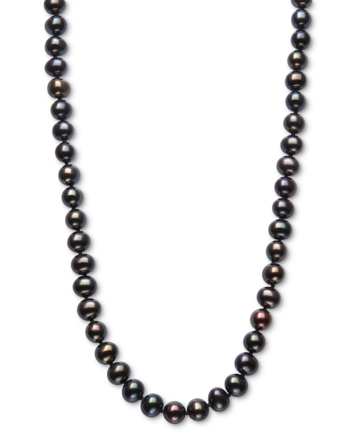 Macy's 3-pc. Set Dyed Peacock Black Cultured Freshwater Baroque Pearl (6-7mm) Necklace, Bracelet & Drop Ear In Peacock Black