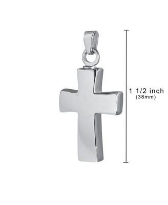 Sterling Silver Cross Cremation 1 1/2 inch Pendant with 18 inch Necklace
