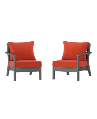 Outdoor Patio HDPE Gray Loveseat Sofa with Patio Cushions