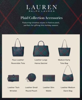 Lauren Ralph Lauren Hanna Plaid Leather Large Satchel - Macy's