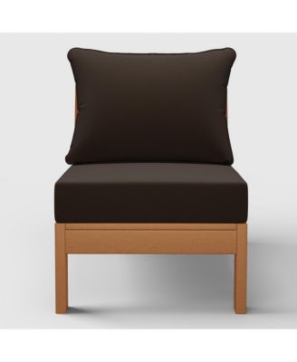 Outdoor HDPE Deep Seating Modular Armless Patio Chair with Cushions