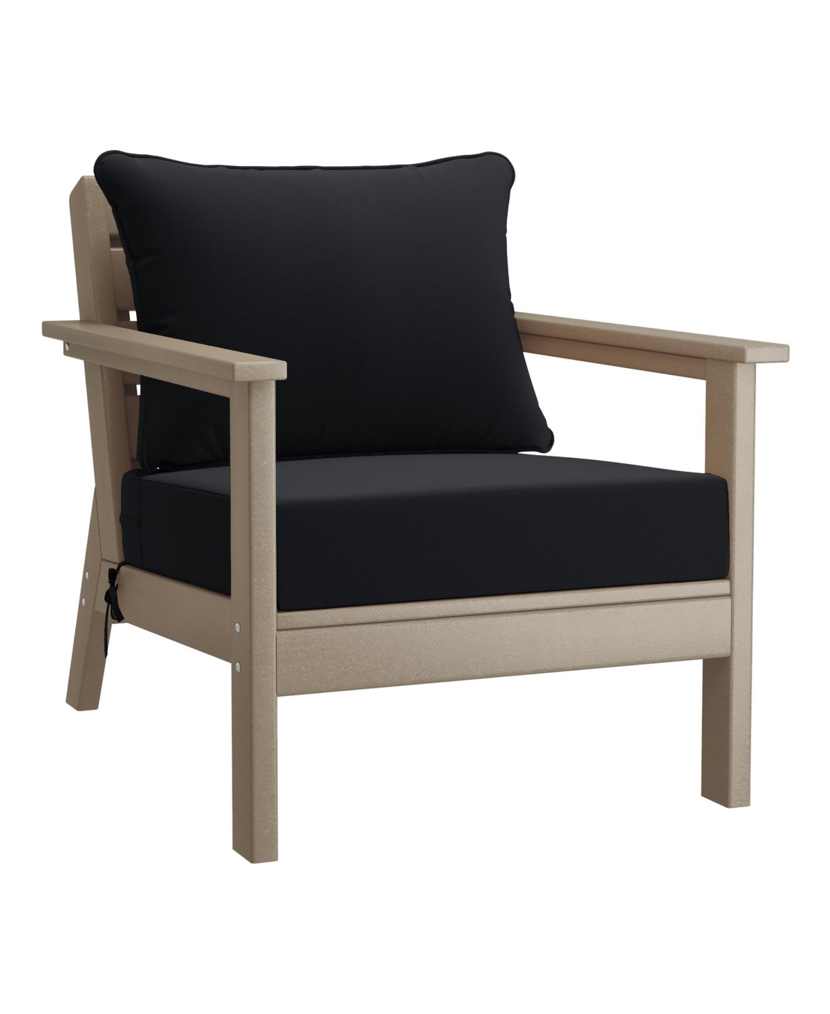 WestinTrends Outdoor 5-Piece Weathered Wood Modular Sectional Patio Furniture Sofa Set