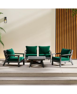 Outdoor 5-Piece Gray Modular Sectional Patio Furniture Sofa Set