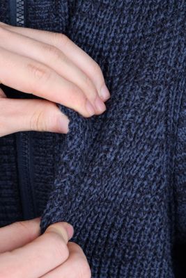 Boys Hooded Faux Shearling Lining Full Zip Sweater With Moto Design Arm Piece