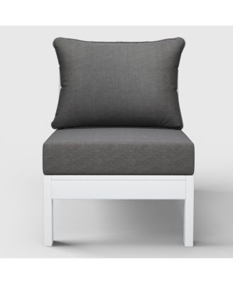 Outdoor HDPE Deep Seating Modular Armless Patio Teak Chair with Cushions