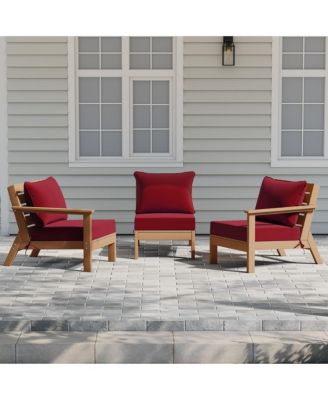 Outdoor Patio HDPE Teak Sectional Sofa with Patio Cushions