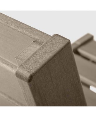 Outdoor Patio HDPE Weathered Wood Loveseat Sofa with Patio Cushions