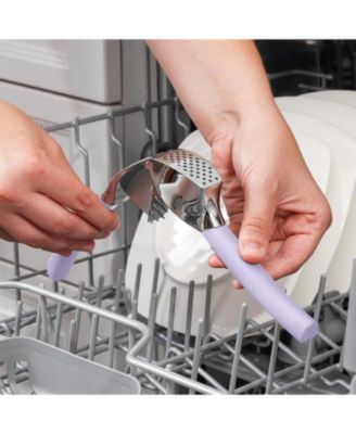 Garlic Press Comfort Grip with Peeler and Brush