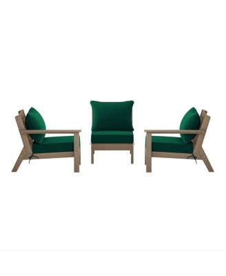 Outdoor Patio HDPE Weathered Wood Sectional Sofa with Patio Cushions