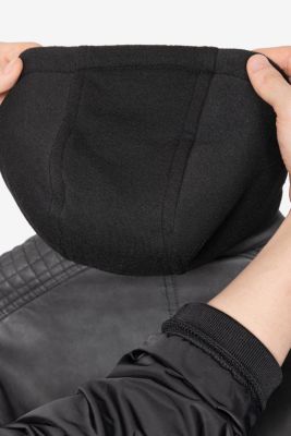 Boys Lined Moto PU Leather Jacket With Removable Hood