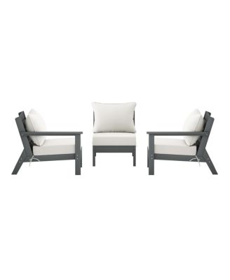 Outdoor Patio HDPE Gray Sectional Sofa with Patio Cushions