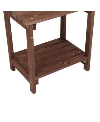 Rectangular Wood Side Table For Indoor & Outdoor