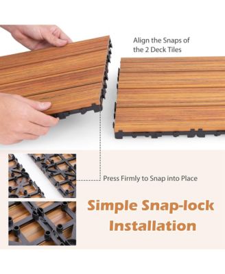 18 PCS Interlocking Deck Tiles Anti-slip Floor Tiles for Poolside All Weather