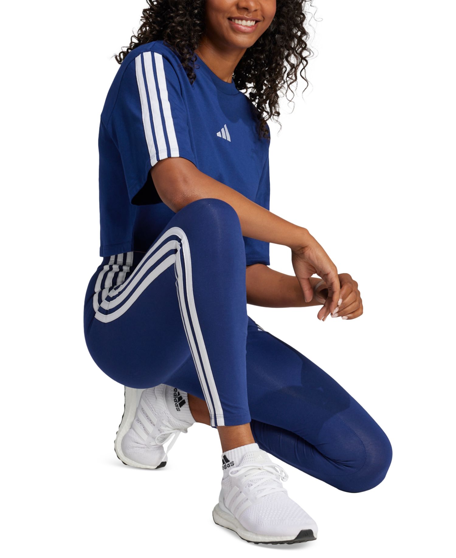 Plus Size Essentials 3-Stripes Cotton Leggings