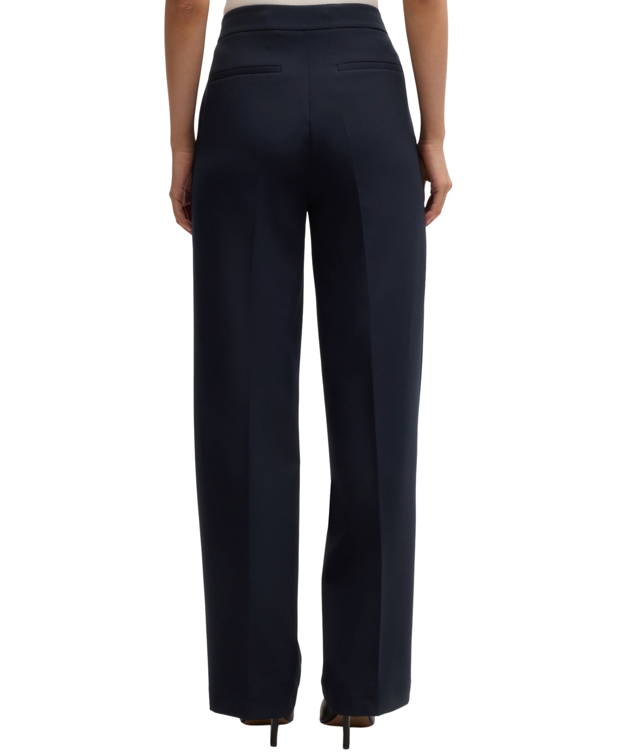 Hugo Boss Tulea Wool-blend Pant In Dark Blue