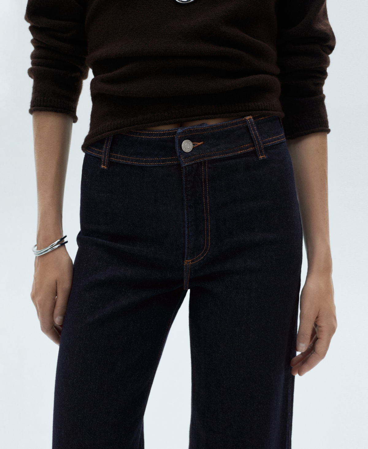Mango Women's Catherin Culotte High-rise Jeans In Open Blue