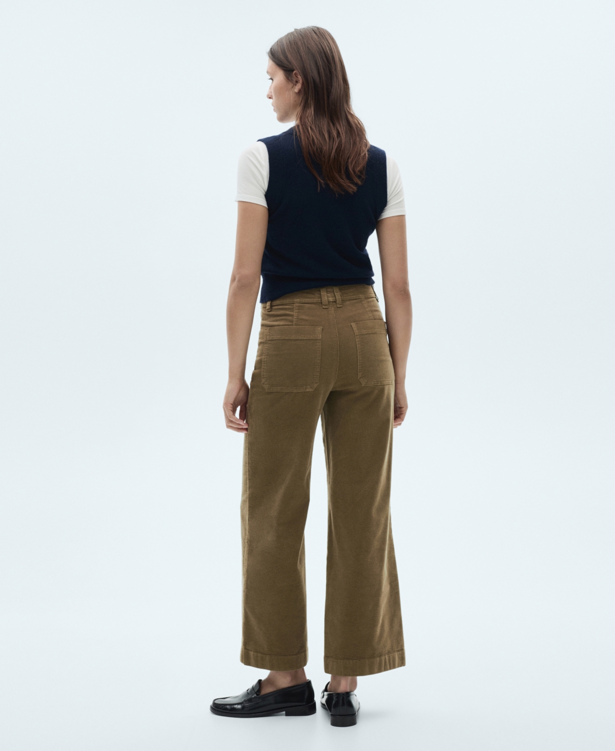 Mango Women's Catherin Culotte Corduroy Pants In Khaki