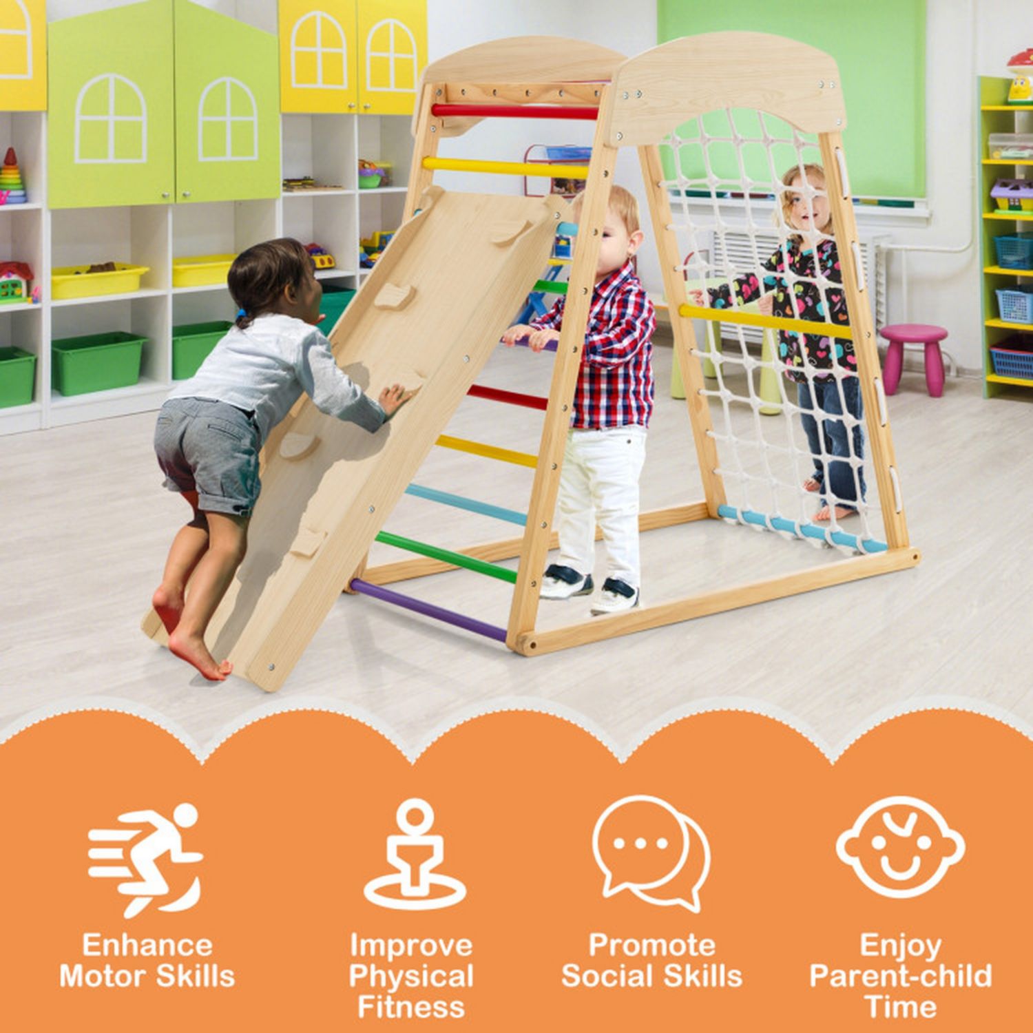 6-in-1 Wooden Jungle Gym