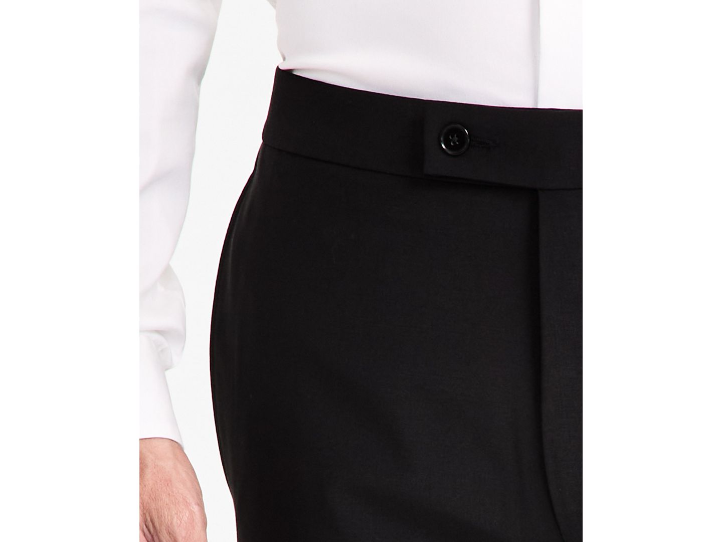 Мужские брюки Calvin Klein Slim-Fit Wool-Blend Tuxedo, цвет: Чёрный — фото 5