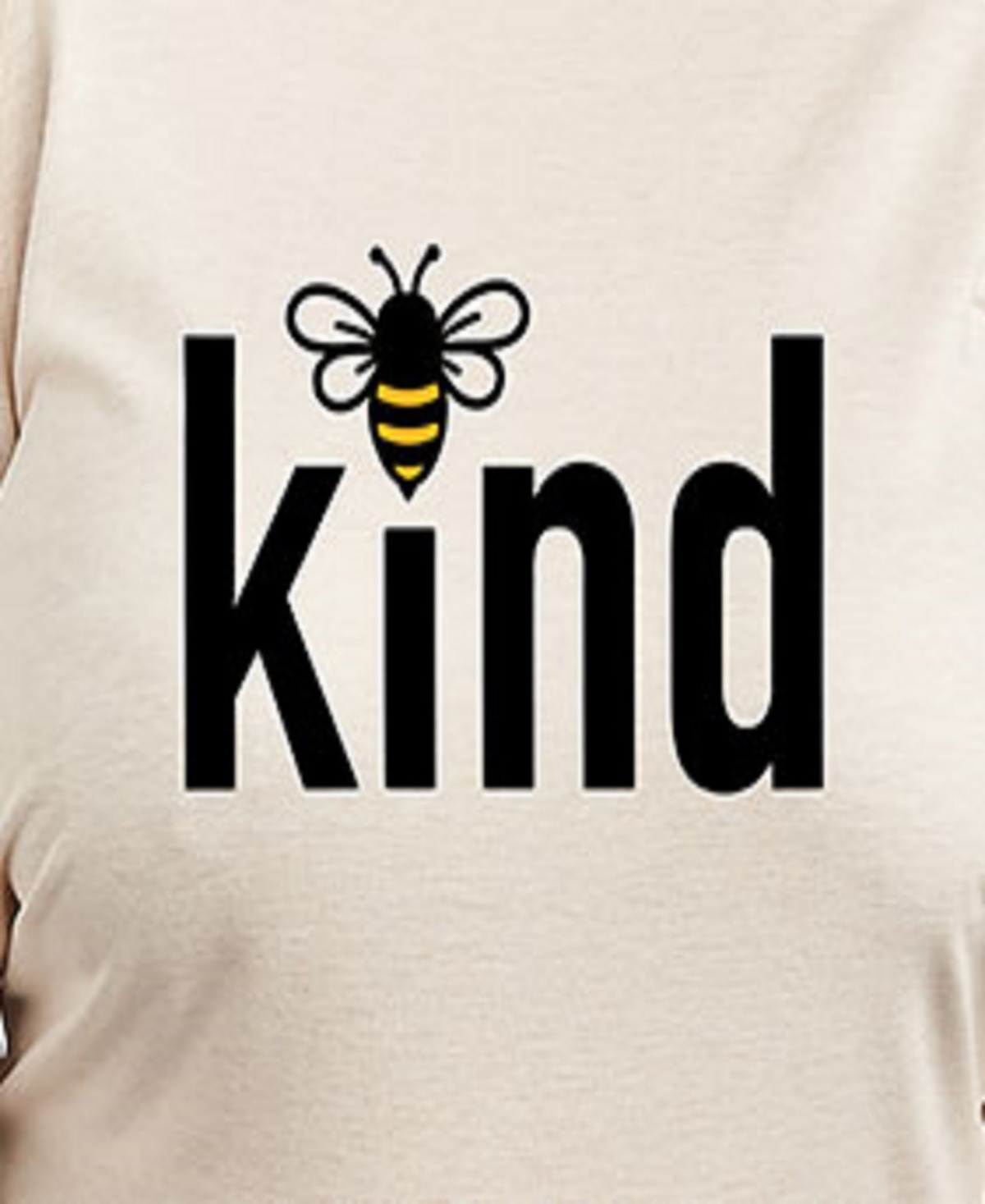 Hybrid Apparel Plus Size Trendy Bee Kind Graphic Pullover Top In Beige,khaki