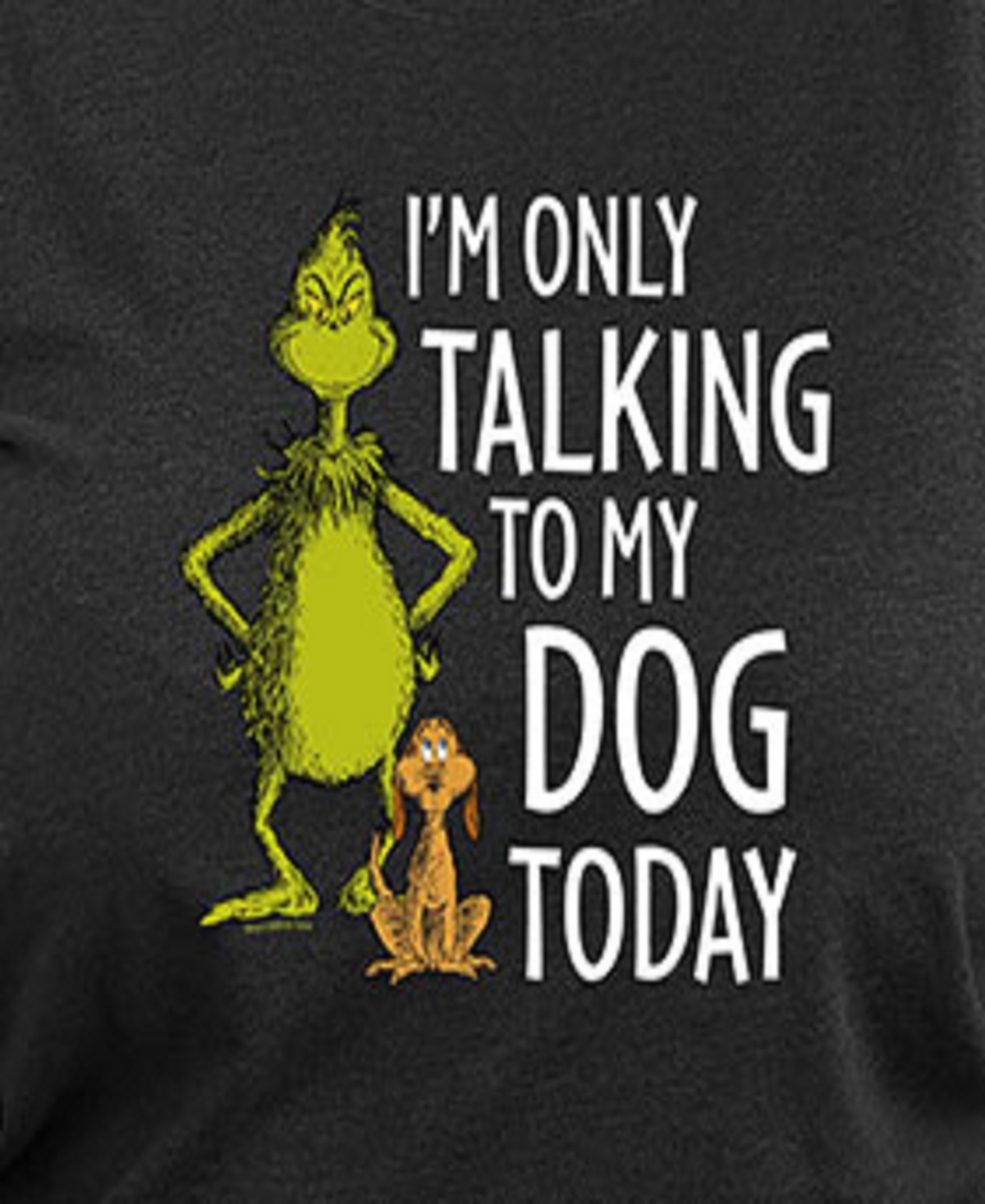 Hybrid Apparel Plus Size Grinch Only Talking To My Dog Graphic Pullover Top In Black