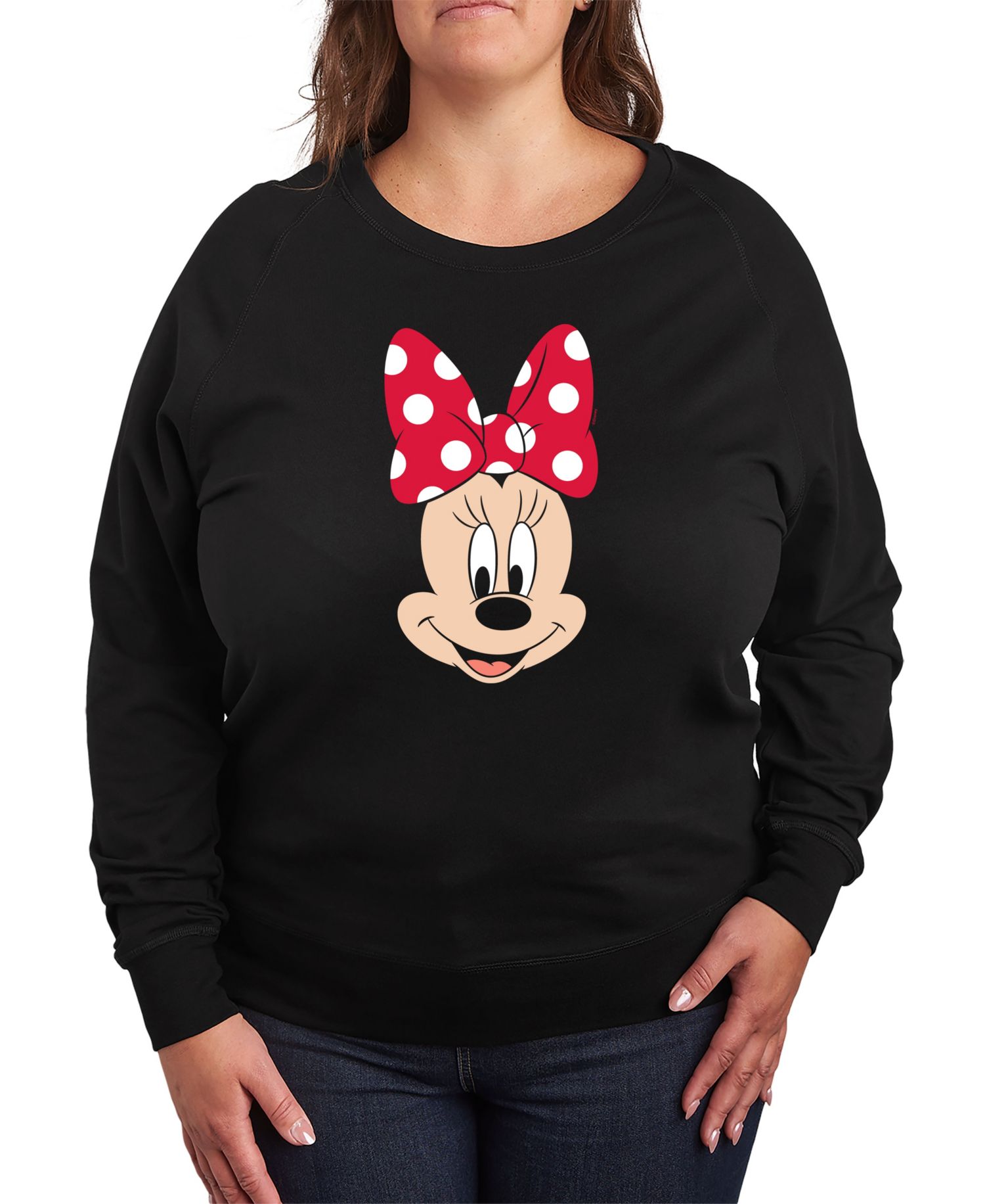 Plus Size Disney Minnie Mouse Face Graphic Pullover T-shirt
