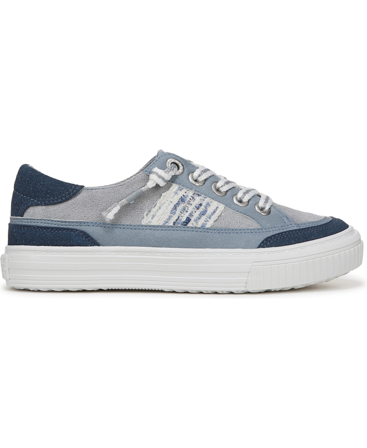 Shop Blowfish Malibu Women's Alex Round Toe Lace Up Sneakers In Foggy Blue Faux Leather