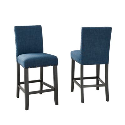 Set of 2 Counter Height Stools with Nailhead Trim-The Pop Home