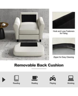 Modern Upholstered Accent Chair with Rubber Wood Legs