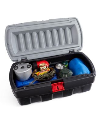 48 Gallon Black Action Packer Lockable Latch Storage Box Tote, Single